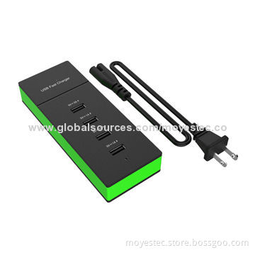 4-port USB fast charger with interch
